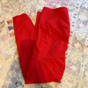 HALARA Vibrant Red Activewear Leggings with Pockets